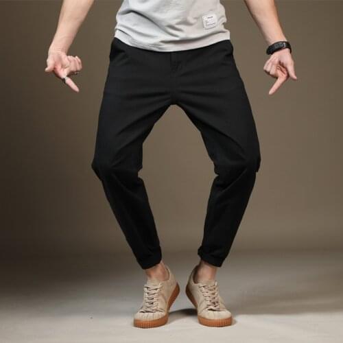 TECHOME Trousers Man 40 42 44 46 48 Long Straight Plus Size chinos pants High Quality Cotton Casual Pants Stretch Male Брюки бол