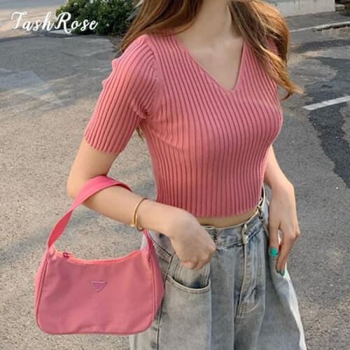 Женские базовые футболки FASHROSE China At AliExpress