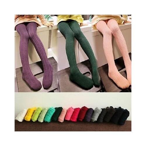 0- 6T Baby Toddler Infant Girl Cotton Pure Color Warm Pantyhose Socks Leg Warmer Stockings Tights