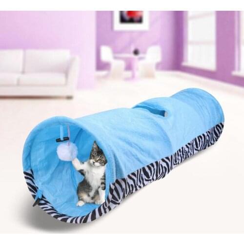 Cat Toys Play Tunnel 3 Holes Leopard Play Tunnel Cat Rabbit Collapsible Bulk Interactive Dog Collapsible Kitten Pet With Ball