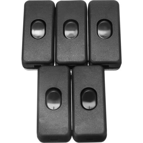 Mayitr 5pcs/lot ON/OFF Inline Switch Black Inline Table Lamp Desk Light Cord Cable Switch 110-250V