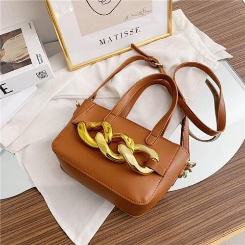 Fashion Chic Chain Women Handbags Design Shoulder Bags Luxury Soft Pu Leather Crossbody Messenger Bag Lady Small Tote Purse 2021