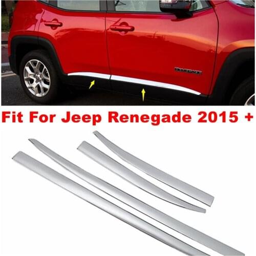 Door Body Molding Anti-scratch Protector Panel Car Side Streamer Strip Trim Fit For Jeep Renegade 2015 - 2020 Exterior Refit Kit