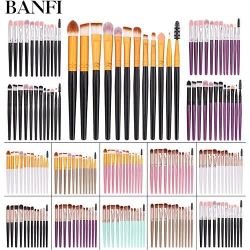 BANFI Eyebrow Makeup Brushes Set White Foundation Brush Blending Eyeliner Eyelash Make Up Lip Cosmetics Eye Brushes Beauty Tools