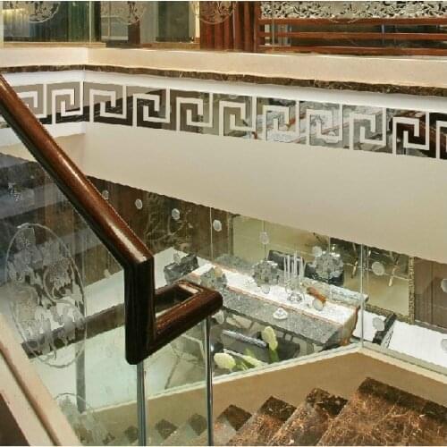 Free shipping 16x90cm(6x35in) 5pcs per lot Geometry Silver wall sticker for border Bedroom living room dining hallway deco