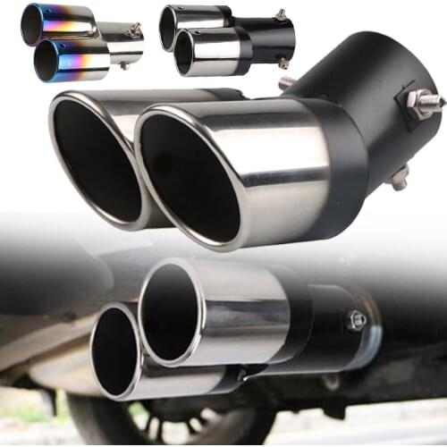 Car tail throat modification universal stainless steel muffler exhaust pipe decoration car exterior light decoration accessories