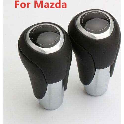 New Leather Gear Shift Knob for Mazda 3 5 8 MX-5 CX-5 CX-7 CX-9 Car Automatic Transmission Gearbox Handles Hanlball Accessories