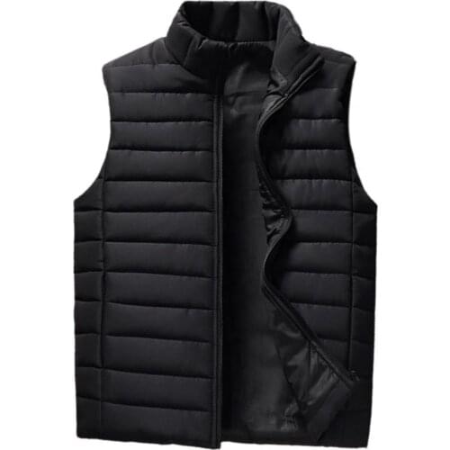 70% Dropshipping!Sleeveless stand-up collar mens waistcoat slim thick warm zipper closure winter vest mens clothes