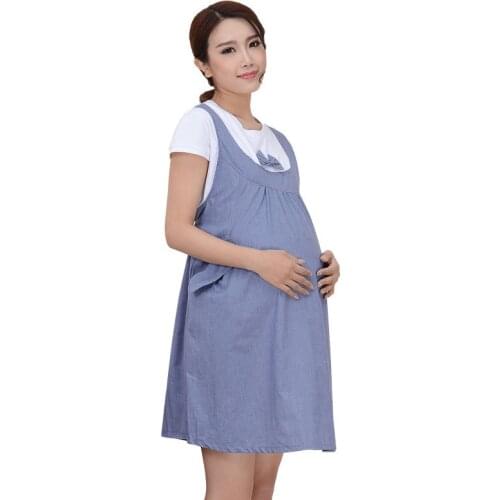 Plus Size Clothing for Women Fake Two Pieces Pregnancy Dress Summer Bow Pink Maternity Dresses Casual Blue Maternity Clothes