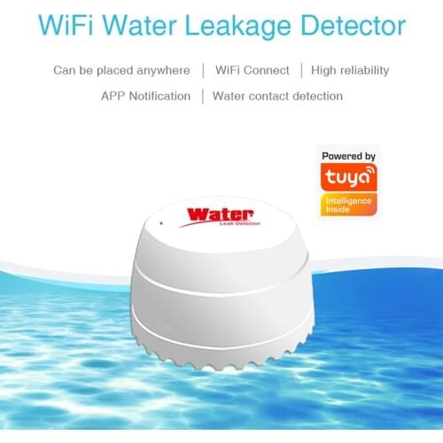 WiFi Smart Water Leakage Sensor Alarm Wireless Water Immersion Detector Smart Life APP Informs Flood Alarm Overflow Safety