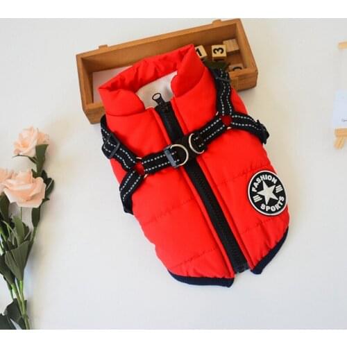 Warm Winter Dog Clothes Samll Dog Jacket Harness Vest Puppy Pet Dog Down Coat Yorkies Chihuahua Clothing Outfit