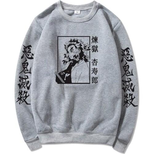 Anime Japan Demon Slayer Rengoku Kyoujurou Hoodies Men Women Unisex Harajuku Sweatshirt Dropship Pullover Tracksuit Sudadera