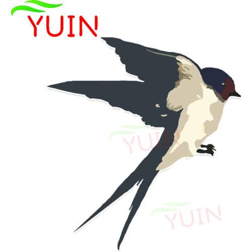 Unique Swallow Car Sticker Cartoon Style Decals Personalized PVC Decorative Waterproof Sunscreen High Quality Decal 14*13cm