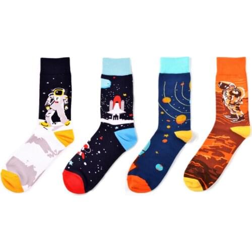 Astronaut Funky Cotton Happy Socks Skateboard Cool Creative Short Crew Women Men Couple Socks Novelty Funny Streetwear Socks