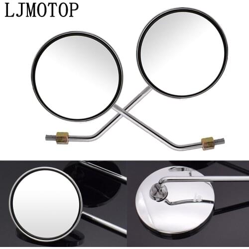 Motorcycle Rear View Mirror 8mm 10mm Side Mirror Round Silver For Kawasaki Ninja ER6N W800 Z750 ZX6 ZX9R ZXR400 ZZR600