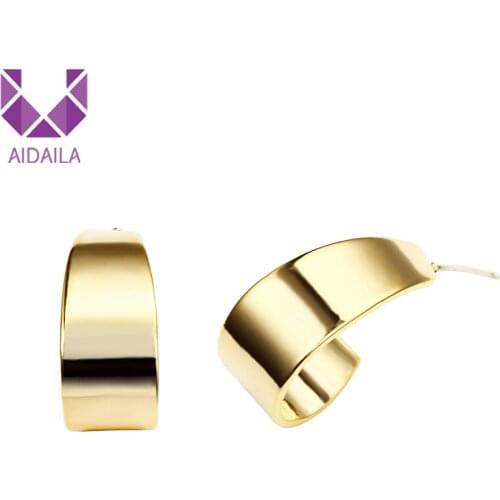 Women Hoop Earrings Water Drop Shape Circle Copper Metal Brass Material Light Matte Gold High Quality New Arrival Jewelry