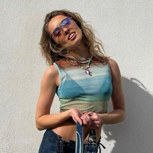 Women Lace Mesh Crop Sexy Sheer Tank Top Fitted E-Girl for Summer Novelty Streetwear Tube Top Y2K Top Women Casual Crop Tops