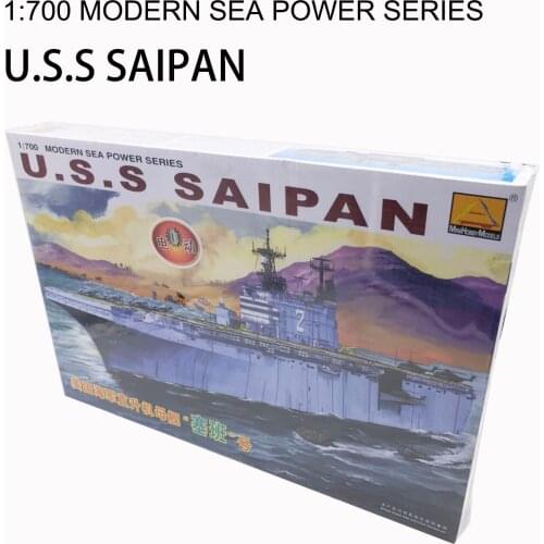 1:700 American USS Saipan Battleship Electric Assemble Aircraft Ship Plastic Assembly Building Kits Model