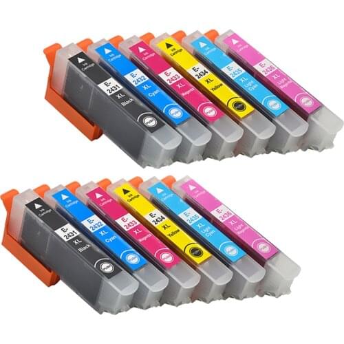 12pcs Compatible Ink Cartridge T2431 24XL For Epson EXPRESSION PHOTO XP- 750/760/850/860/950 inkjet printer 2431