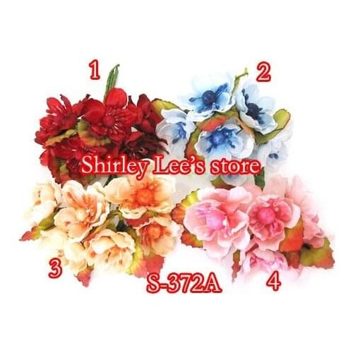 144 BUNCHES=864 stems X (3cm) Silk Flower bunch w/Wired Stem,MINI Floral,MIX 4 COLORS