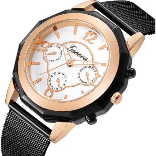2020 Exquisite Polygon Casual Quartz Wristwatch Women Mesh Stainless Steel Band Rose Gold Simple Ladies Watches Relogio Feminino