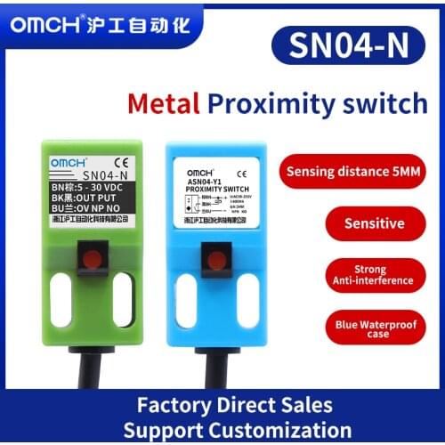 OMCH 3D printer square proximity switch inductive waterproof sensor SN04-P PNP DC three wire normally open 12v2v