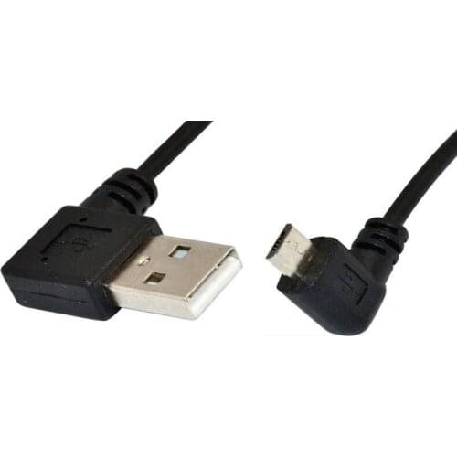 5Ft Spiral Coiled USB MICRO 5Pin Left angle Male to USB 2.0 A Left male plug Cable