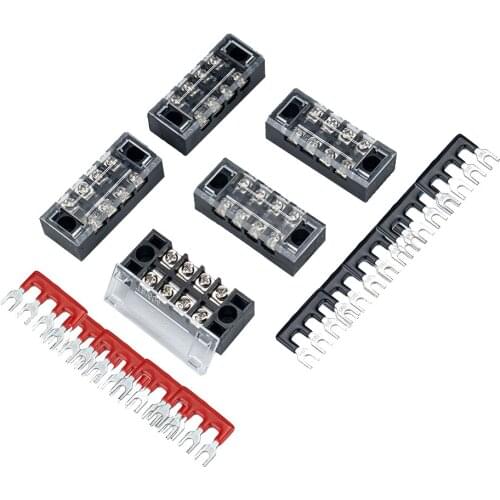 5pcs 4P Screw Barrier Terminal Block + 10pcs 4 Postions Terminal Barrier Strips