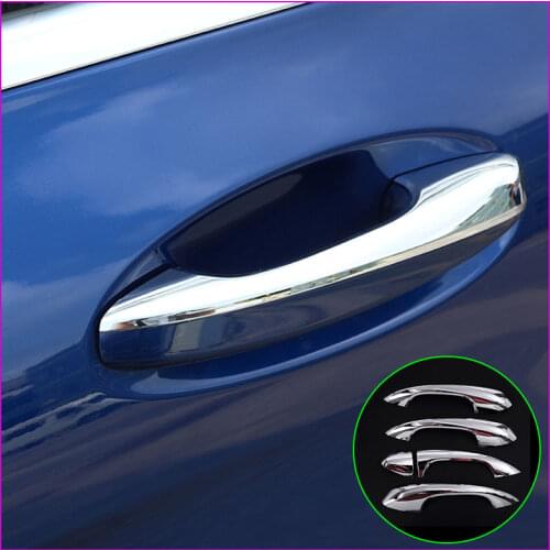 4 Pcs Bright Silver For Mercedes Benz GLC X253 C Class W205 2015-2018 Car Accessories ABS Door Handle Trim Left Hand Drive