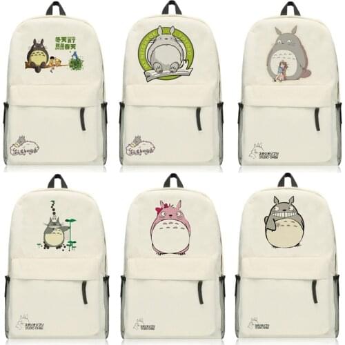 Anime Miyazaki Hayao Totoro Backpack Cartoon Bags Oxford Student School Bag Unisex