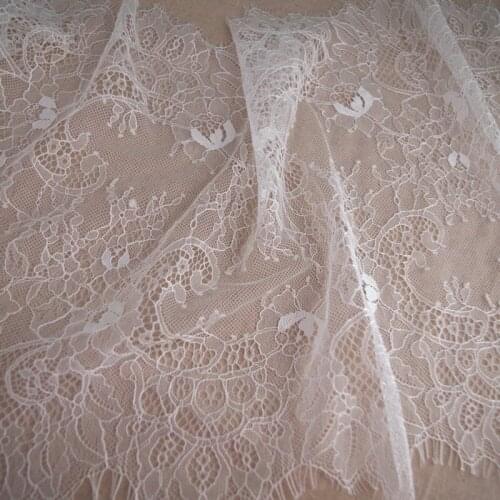 Off White Floral Embroidery Lace Trim Edging Trimmings Ribbon Sewing on Wedding Bridal Dress Veils Headpiece Window Certain