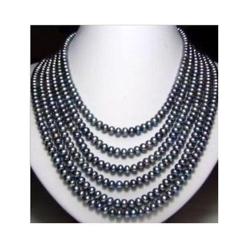 FREE SHIPPING HOT sell new Style >>>>charming natural AAA 8-9mm south sea Black pearl necklace 100" new GOLD CLASP