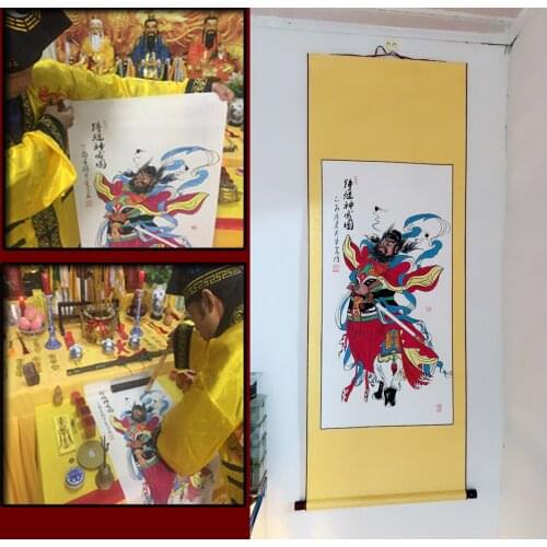 Large Asia efficacious Talisman Exorcise evil spirits Exorcisms town curtilage Zhong Kui God 100% handpainted FENG SHUI painting