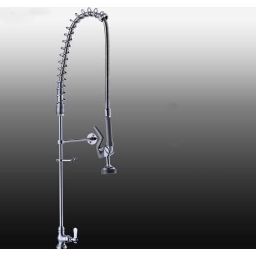 Deck Mounted solid brass kitchen faucet high pressure Sink faucet Pull down 360 degree rotation tap Single cold water faucet-A