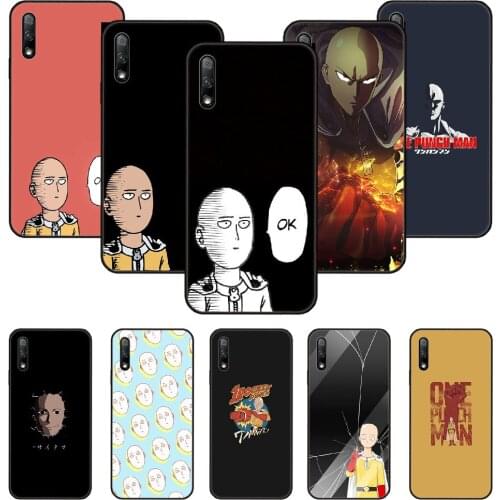 Phone Case For Huawei Honor 9X 10 9 20 8X 8A 8S 7X 7A i A Pro Play Lite Black Cover Shell Trend Saitama One Punch-Man