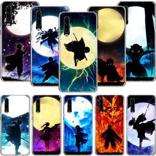 Demon Slayer Moon Dark Phone Case For Huawei P30 P40 P20 P10 Mate 20 10 30 Lite Pro P Smart Z Plus Printing Cover Coque Shell