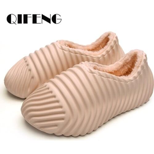 Winter Summer Mens House Slippers Indoor Designer Foam Home Slides Warm Fur Casual Shoes Fashion Waterproof Garden Shoes Female