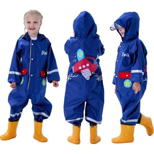 80-130CM Waterproof Raincoat For Children Kids Baby Rain Coat Poncho Boys Girls Primary School Siamese Outdoor Playing Raingear