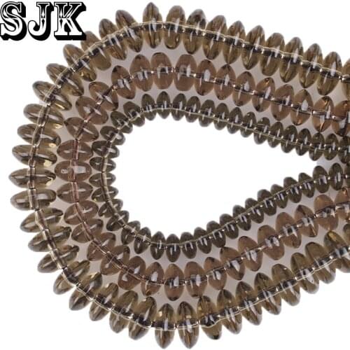 Smoky Quartz Rondelle Spacer Beads Crystal Abacus Loose Beads 6 8 10mm For Bracelets Necklace Jewelry Making Accessories
