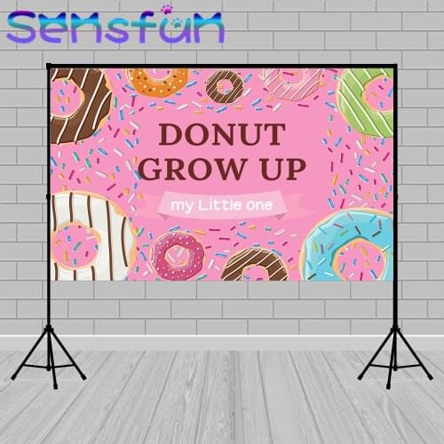 1st Birthday Party Backdrops for Children Celebration Grow up Birthday Background Donut Party Baby Shower Photography Backdrop