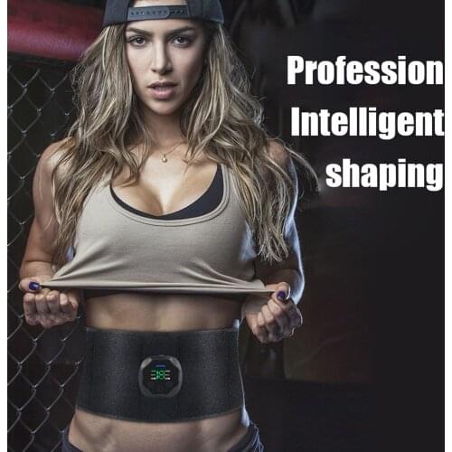 Intelligent EMS Fitness Trainer Belt LED Display Unisex Electrical Muscle Stimulator Abdominal Muscle Sticker USB Rechargeable