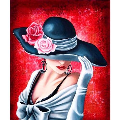 Square Diamond 5D DIY Diamond Painting "Rose Sexy Lady" Portrait Pattern Embroidery Cross Stitch Mosaic Decoration KBL
