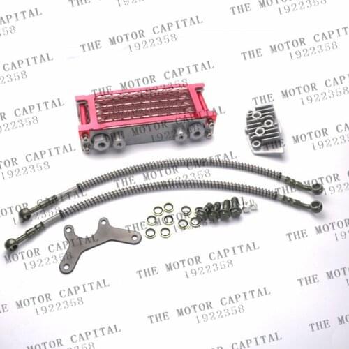Red Oil Cooling Cooler Radiator Horizontal Engine fit Chinese Made Dirt Pit Monkey Bike ATV Motorcycle