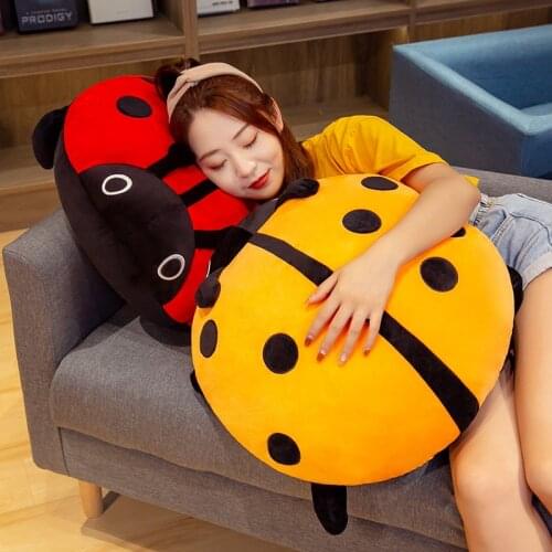Creative Stuffed Ladybug Pillow 40-80cm Big Beetles Doll toys Colorful Red Pink Ladybug Children birhday Sofa Cartoon Decor