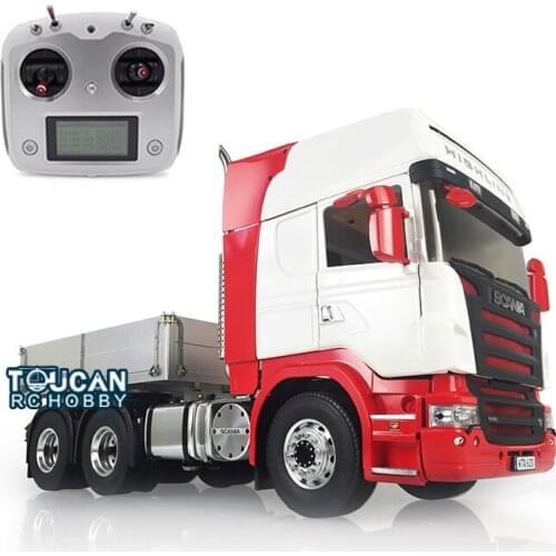 LESU RC 1/14 6*6 Metal Chassis Hercules Painted Sca Cab W/ Radio ESC Hopper Tractor Trailer Car THZH0609-SMT3