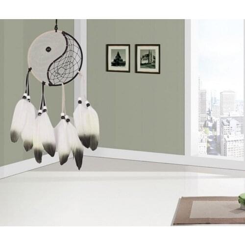 Modern Style Dream Catcher Tai Ji Home Wall Car Hanging Decor Yin Yang Feather Crafts Dreamcatcher Nets Decoration