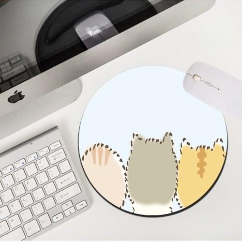 MRGLZY Drop Shipping Kawaii Kitty Small Mouse Pad Genshin Impact Blue MousePads Desk Mat Non-slip Rubber PC Gaming Accessories