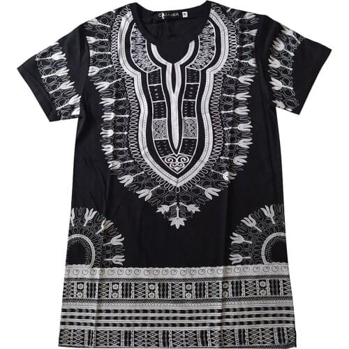 2021 Dashiki Print African Tops For Men Short Sleeve O-collar Traditional Clothing Original T-shirt Bazin Ethnic Style