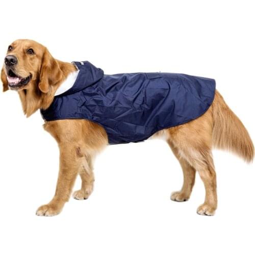 Pet Dog Clothes Large Dog Reflective Raincoat Pet Coustoms Waterproof Hooded two-legged Poncho Jacket