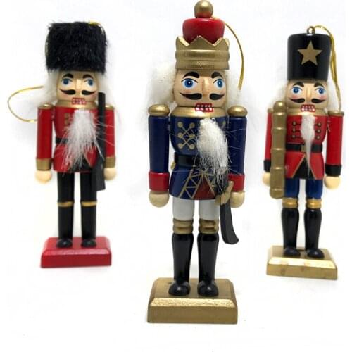 12CM Movable doll puppets Boutique nutcracker New soldier walnuts people, wood hand-painted walnut gifts 3pcs/lot HT141